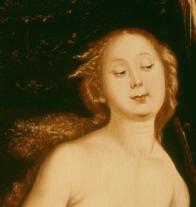 (detalle) de Eva, la Serpiente y la Muerte de Hans Baldung Grien